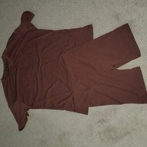 Shein L Brooklyn NYC short set amber color